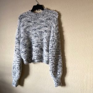Freshman novelty yarn mock neck pullover sweater